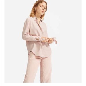 Everlane Washable Silk Tie-cuff Shirt, size 2